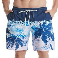 Groanlook Men Classic Fit s džepovima Ljetne kratke hlače Cvjetni print ravno noga plaža Hlače za plažu za plažu Mini pantalone