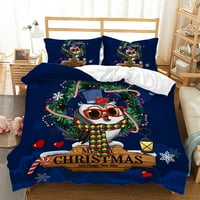 Gooory prekrivač sa jastučnicima Božićne prekrivače ELK print ultra mekani xmas pokrivač postavljen posteljina Premium Santa Claus tiskani kombinezon