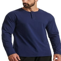 Avamo Muški vrhovi Dugme T košulje Henley Neck Majica Sport Comfy Pulover Regular Fit Solid Boja bluza