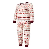 Multitrast roditelj-dječji božićni noćni odjeću s dugim rukavima Božićno drvce Elk Print Tops pantalone