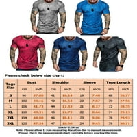 Niuer Muns Comfy kratki rukav bluza Muškarci Prozračni ljetni vrhovi Crew Crt Crt Fitness Tie Dye Slim