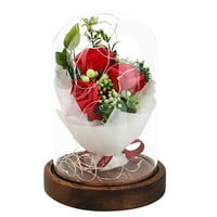 Dan zaljubljenih dekora Creative LED ružin dekoracija Valentinova za cvjetni dan Poklon stakla za ružino