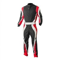 K RaceGear 10-SP1-R-LXL Speed ​​CIK-FIA-e odobreni kart trkački odijelo - crveno, bijelo & crno - veliko