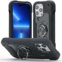 -Lion za iPhone XS MA, držač prstena, teška silikonska školjka kućišta vojni stupanj udarnog telefona s magnetnim automobilom za iPhone XS MA, crna