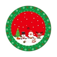 Suknja za božić, tepih s snjegovinom Santa Claus Snowflake ELK 3D uzorak dizajn za odmor za odmor u