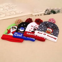 Cuoff HATS LED svjetlosni pleteni ružni džemper Holiday Xmas Božićni crveni Poliester
