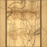 24 X36 Galerija poster, karta Philadelphia Easton Water Gap Railroad 1852