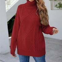 Floleo ženski džemper čišćenje jeseni zimske modne žene solidne boje dugih rukava poulove o o-vrat džemper