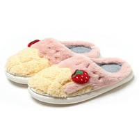 Daeful unise Fuzzy Slipers Fluffy papuče za životinje plišane kućne cipele Neklizajuće prozračne kućne cipele u zatvorenom ružičastom stilu B 5.5-6