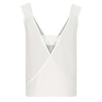 Drindf Rad bijele bluze za žene Ljetne casual čipke Tuničke košulje Trendy bez rukava Vrući se na vrhu
