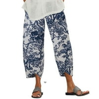 Gacuwne posteljine za žene Ljeto široke nogu hlača plus veličina Regularne fit duge hlače Lounge pantalone