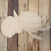 24 Baby Sea kornjača, boja po liniji, ljetni životinjski nautički oblicni oblic, izgradnja-križ