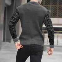 Mens Crewneck džemper s dugim rukavima Ležerne prilike za pletene vrhove pulover tamno sive veličine