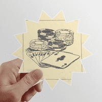 Crni čip poker ilustracija uzorak sunca vinil naljepnica za prtljag grafiti cvjetni naljepnica