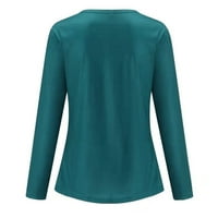 -Hirts za žene Modni personalizirani vintage cvjetni ispisani okrugli vrat dugih rukava retro majica top top top bluza