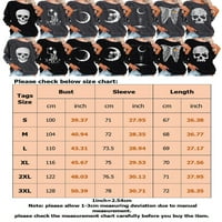 HAITE Women dugih rukava Halloween tiskane vrhove smiješna posada Crta majica Sport Skull Print pulover