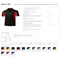 Sport-Tek TST visoki muški micropique Sport-Wick Polo majica - Crna duboka narandžasta - 4x-velika visoka