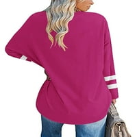 Majica GRIANLOOK za žene Crew Crt The Color Blok Majica Dame Bohemian Pulover Boho dugih rukava Tunika
