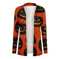 Yubatuo Halloween Cardigan za žene s dugim rukavima otvorena prednja bluza za drape