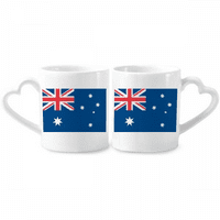 Australija Nacionalna zastava Oceanija Country Par porculanski krig set CERAC ljubavni čaša srce