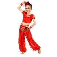 KPOPLK Girls Ljeto odijelo Ručno rađena dječja djevojka trbuh ples dječji trbuh ples plesno tkanina