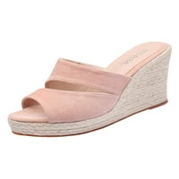 Daeful Ladies Wing sandale klizne na sandalu ljeti Espadrilles hodanje bez klizača Comfort Papuče na plaži Pink 5