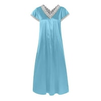 Ženske kratke haljine plus veličina Solid boja V-izrez Ležerne prilike ljetna kupaonica Sky Blue Veličina