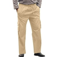 Holati Muške pamučne pantalone Ležerne prilike Plus size Lounge hlače elastične strukske vučne vrećice