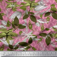 Soimoi ružičasti pamuk poplin tkanina umjetničko lišće ispis tkanine sa dvorištem širom