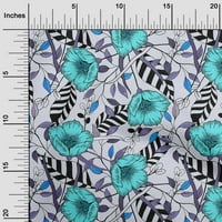 Onuone baršunast tirkizni plavi tkanini tropski cvjetni opseg za cvjetni opseg ispisa šivaće tkanine sa dvorištem