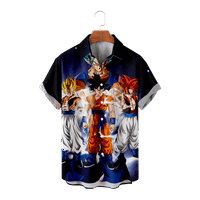 Muška majica kratkih rukava dole niz havajska majica zmaj ball goku vintage sa džepom djetetom