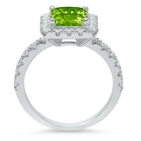 3.84ct smaragdni rez zeleni prirodni peridot 14k bijelo zlato egraviranje izjava svadbeni godišnjica Angažman vjenčanje halo prstena veličine 10.5