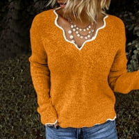 Borniu džemperi za žene, žene FASHOIN Print patchwork dugih rukava turtleneck džemper pletenje gornjeg klirensa