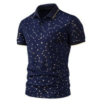 Corashan Muns T majice, muške modne ležerne ljetne majice s kratkim rukavima Star Print Rever Majica, majice za muškarce