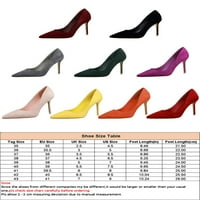 Glookwis Womenske pumpe šiljaste cipele za cipele sa petom na pete dame dame udobne klizanje otporne na visoke pete Lagana na sivoj boji 7.5