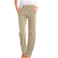 Simplmasygeni ženske pantalone hlače za hlače plus veličina Moda Žene Ležerne prilike čvrste boje elastične labave hlače ravno hlače široke noge hlače