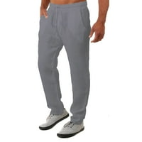 Prodaje za prodaju muški casual labavi labavi čvrsti pola struka modnih džepova duge hlače, sivo, m