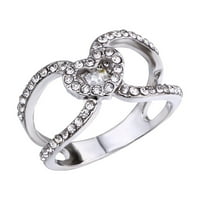 Keusn Classic Heart inlaid cirkon zvonaste prsten nakit poklon za djevojku w