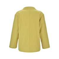Ženska bluza posteljina Casual dugih rukava jakna za žene ženske jakne i jakne za odijelo Yellow XXXL