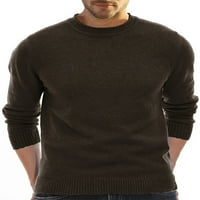 Bomotoo muns casual džemper crew ne vrat pletiva sklupci dugih rukava na dugim rukavima, pulover u boji pulover smeđi xl