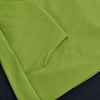 Dezsed odrasli dugi ručki rupan s kapuljačom s kapuljačom s kapuljačom, print plus baršunaste pulover gornji zeleni XL