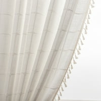 Gooywing prozor za zavjese Džepni rezonici Filtriranje luksuznih zavjera tretmani za dnevni boravak posteljina teksturirana puna boja Moderni kućni dekor kuhinja bijela h: 63 '' w: 55 ''