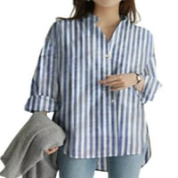 Cindysus Women Loose Rever Bluze za bluze Ladies Casual Tunika Majica Cvjetni print Office Down Baggy