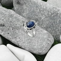Desiregem Natural sodalite Sterling Srebrna za odrasle žene prsten s. Nakit SDR129269