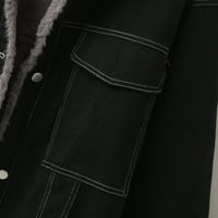 Aktivna jakna za mikrofiber Žene toplo vintage gumb dolje u nevolju s kratkim traper jean jaknom kaputom sa džepnim ženskim