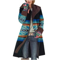 Feesfesfes ženski kaput dugih rukava prugasta jakna patchwork dugi kardigan vrhovi bluza plus plaćanje