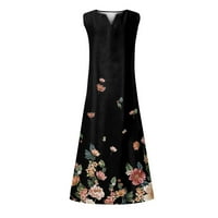 Haljine za žene plus veličina ženskog odobrenja A-line cvjetni V-izrez Dugi modni modni maxi haljine
