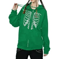 Dame džemper Zip up houderhone skeleton 90s Streetwear Top kaput tanke dukseve za žene Ženske lagane