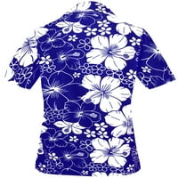 Dugme za majicu havajske košulje u uvali na majica Aloha Party Blue_AA86