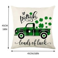 Corashan Decor, bacač jastuka sv. Patrickov jastuk ClV-er kvadratni jastuk za jastuk irski dan jastuk za jastuk Luc-ky ispisani ukrasni jastuk za mikro cent, unutra, zeleni, kućni dekor